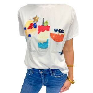 Queen of Sparkles -Rum Wine and Blueberry T Shirt (Small) - 4th of July